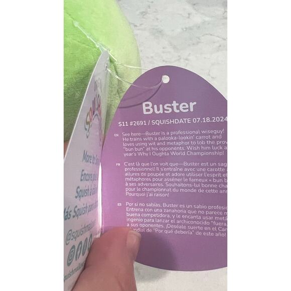 Squishmallows Buster the Chocolate Dipped Bunny - new with all tags Size 11" - Picture 9 of 9